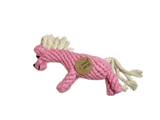 Pink Horse rope toy small