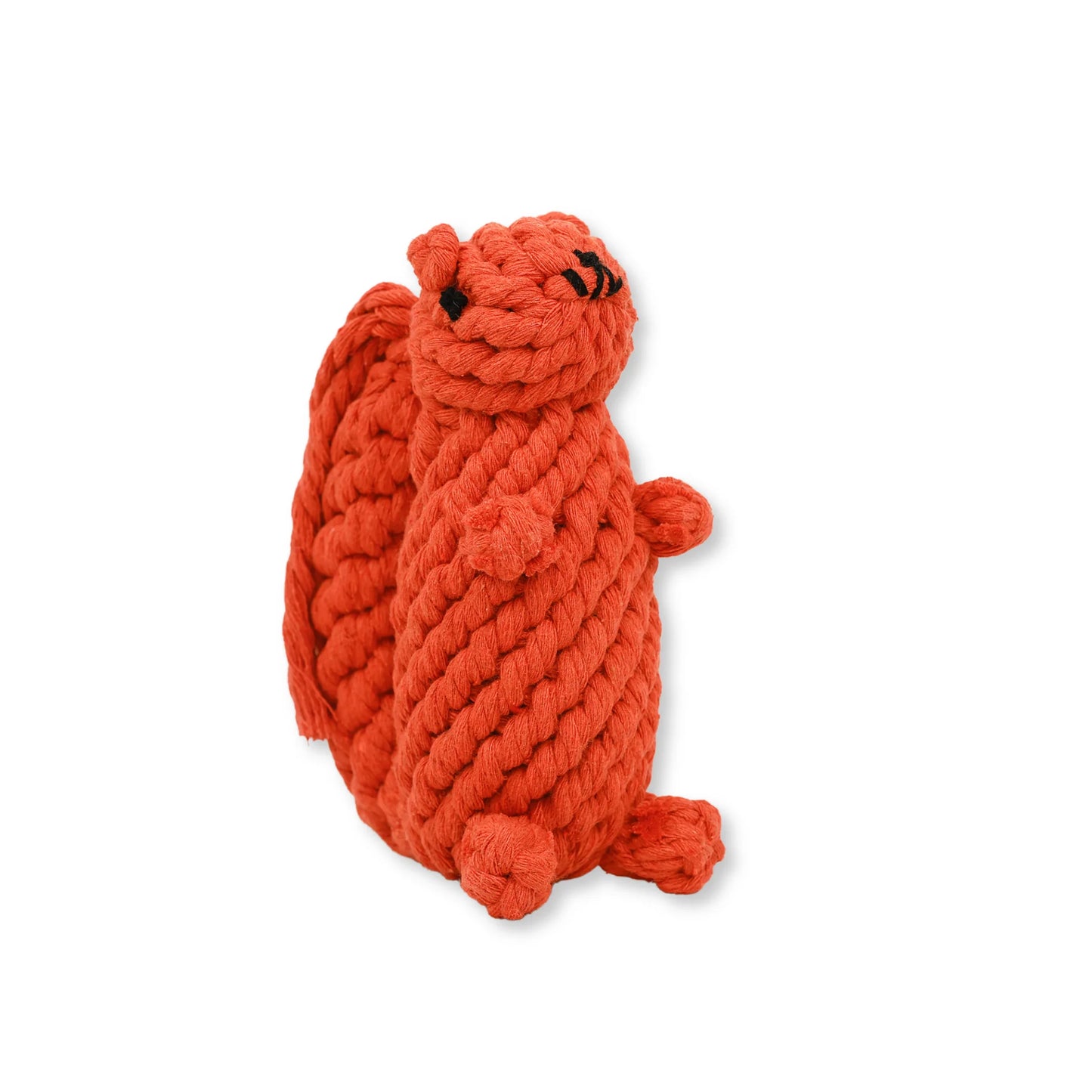 Small Orange Squirrel rope toy