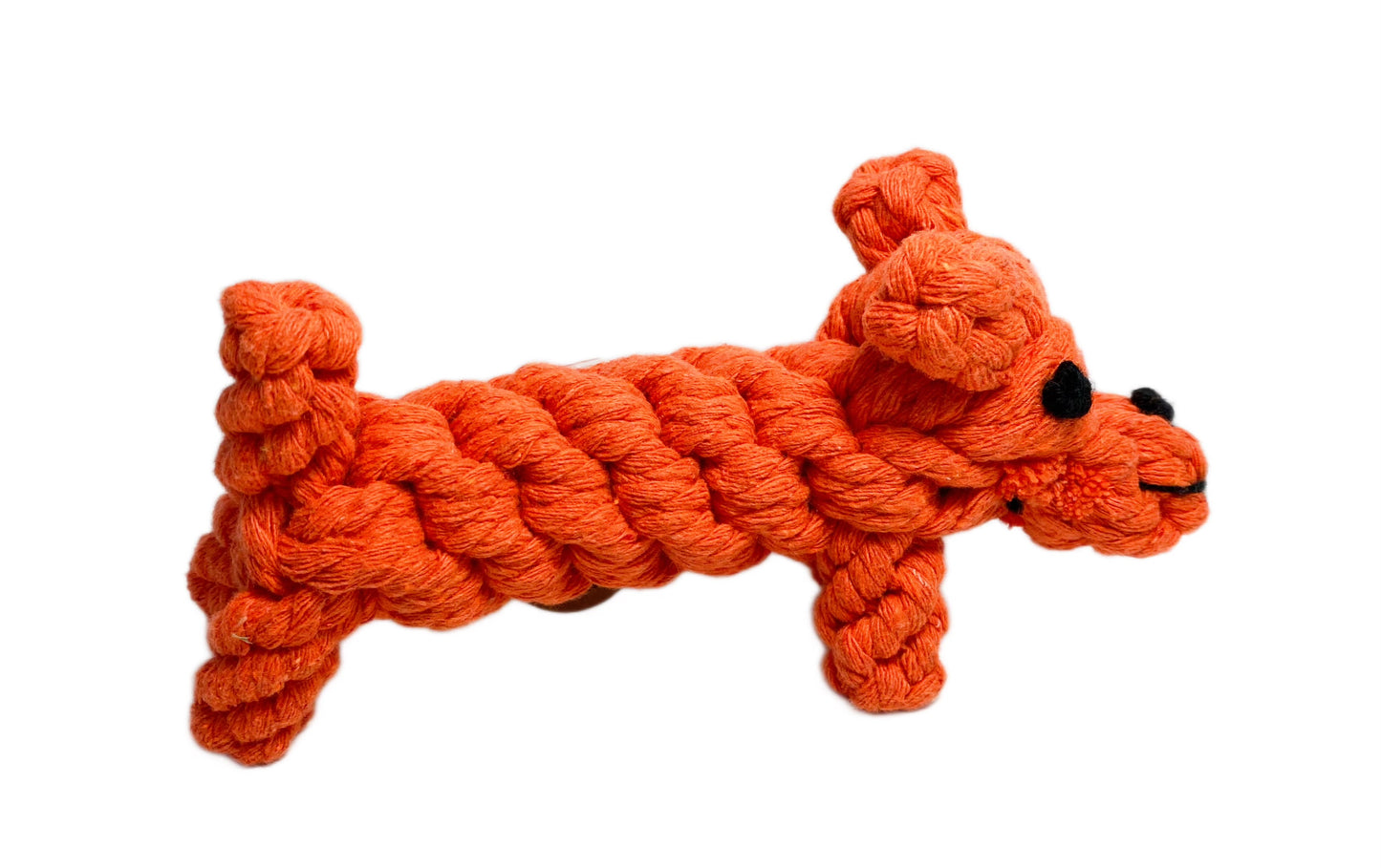 Orange dog rope toy