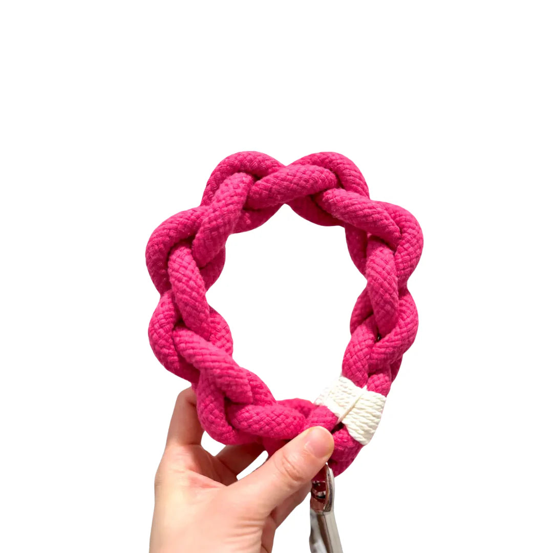 Handmade Pink rope dog leash