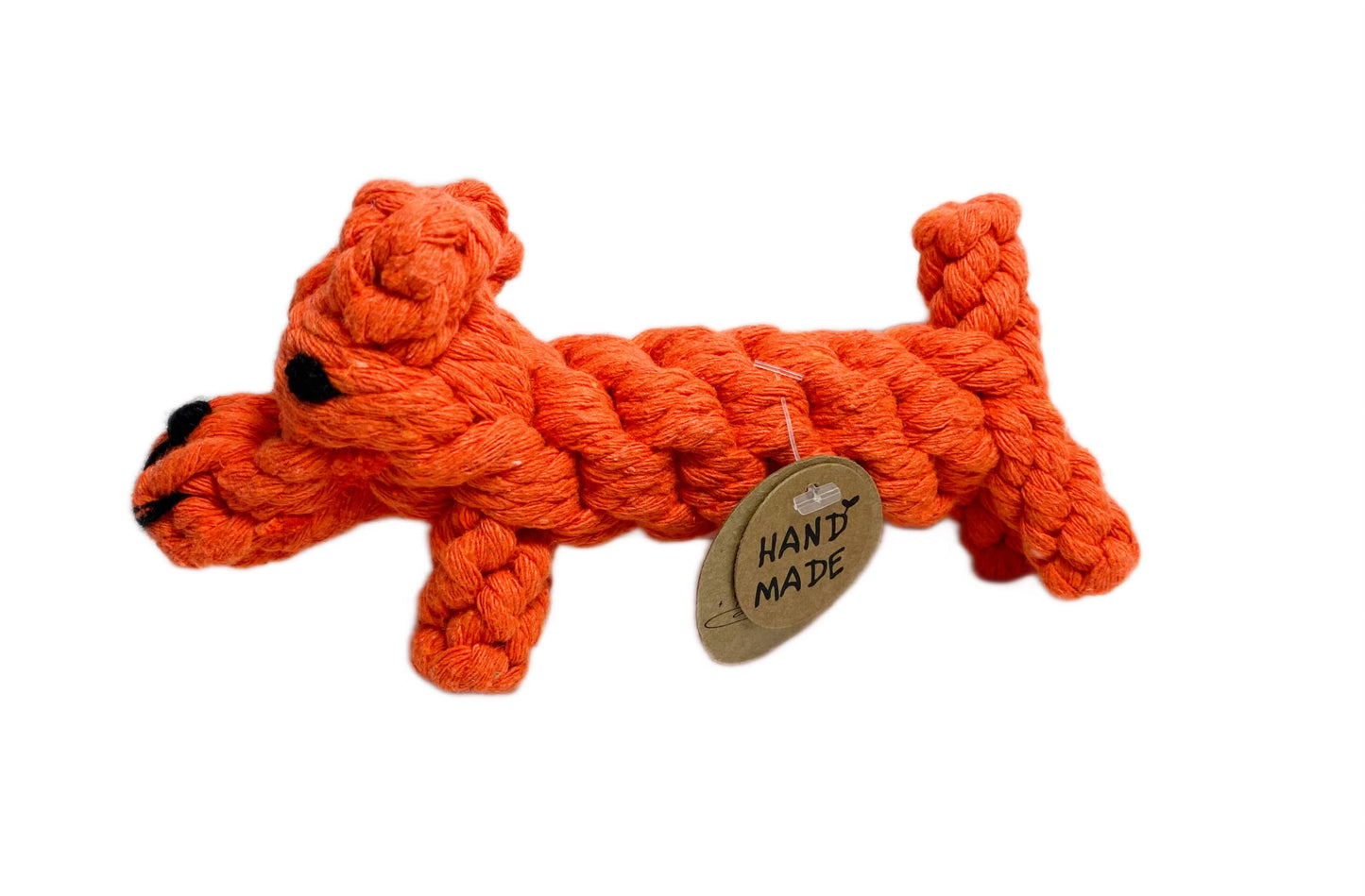 Orange dog rope toy