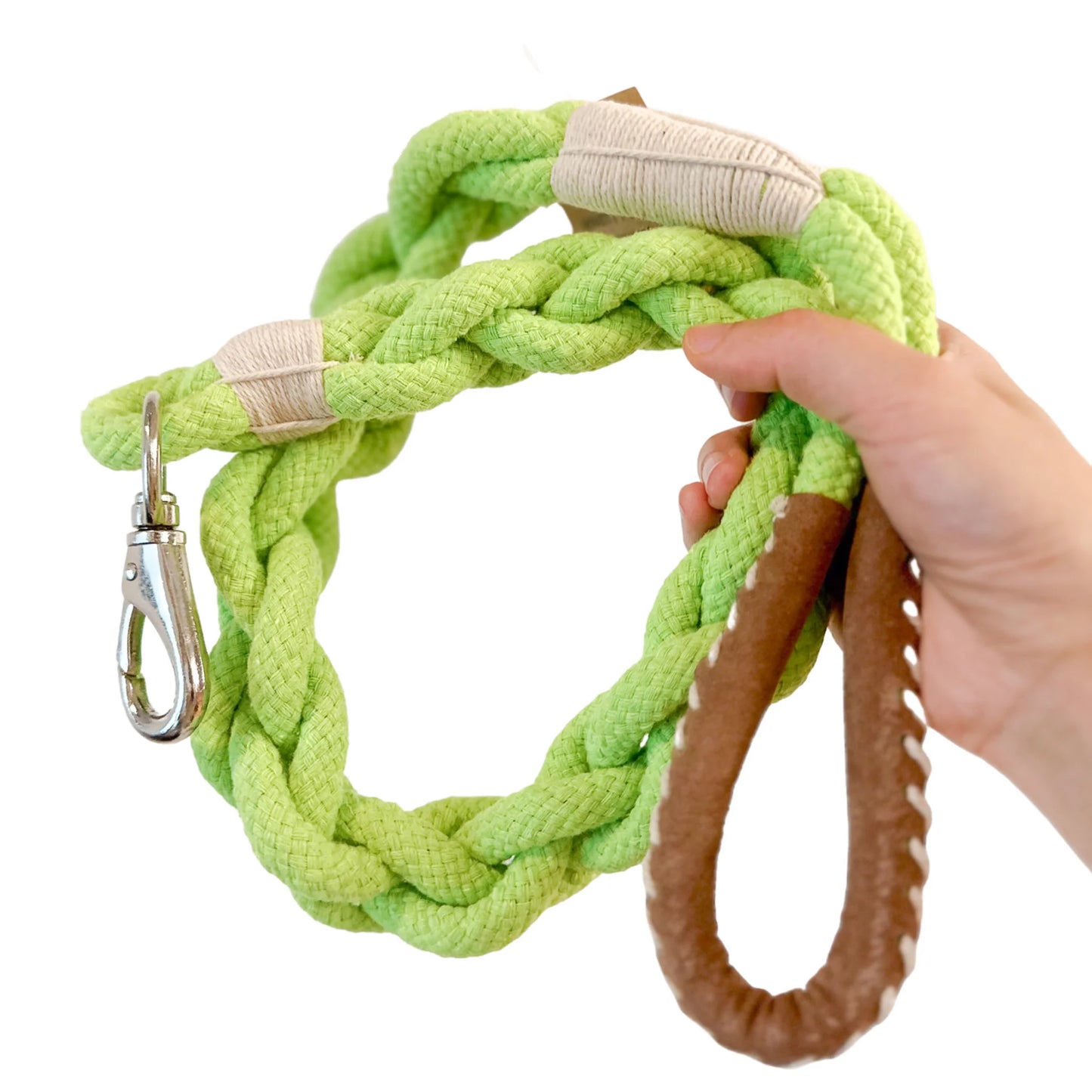 Handmade Light Green rope dog leash