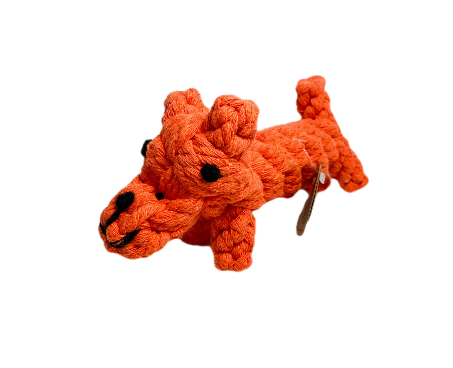 Orange dog rope toy